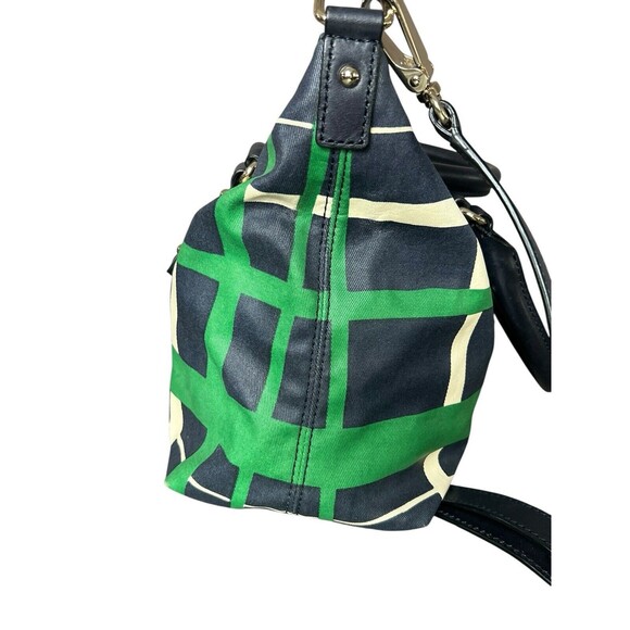 kate spade Checkmate Coated Twill 'Riley' Small Satchel Handbag Kelly Green Rare - Picture 8 of 15